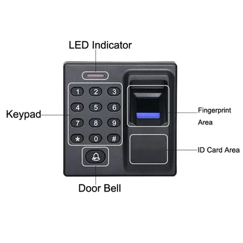 Mini Biometrični čitalnik Prstnih Nadzor Dostopa Samostojna Vrata Krmilnik Tipkovnice Fingerprin in 125Khz RFID Kartico Vrata Vstop Zaklepanje D1-j