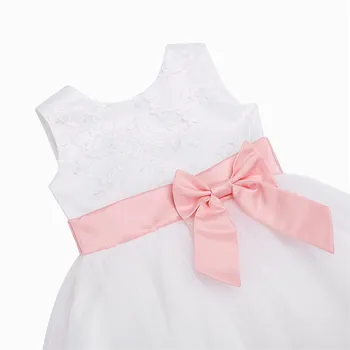 Za malčke Baby Dekleta Vezene brez Rokavov 3D Cvet Dekle Obleko + Bloomers Obleko Nastavite Novorojenčka Poroko, Rojstni dan 0-24 Mesecev
