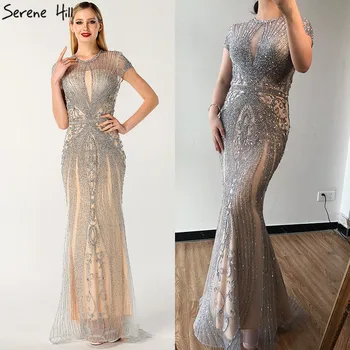 2020 Luksuzni Iluzijo, Glejte Skozi Diamant Večerne Obleke Dubaj Design Beading morska deklica Večerne Haljo De Soiree BLA60742
