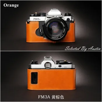 Usnje Fotoaparat Pol Primeru Vrečko Kritje Za Nikon FM3A Ročno Izdelani Usnjena torbica