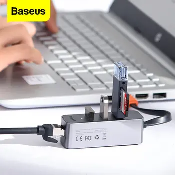 Baseus USB C HUB Ethernet Adapter USB Tip C do RJ45 Lan vmesnik Multi USB 3.0 HUB Adapter Za Preklop Zvezek, iPad, Macbook pro