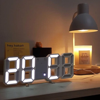 Anpro 3D Velikih LED Digitalna Stenska Ura, Datum, Čas Celzija Nočna Prikaz Tabela Namizne Ure, Budilke, Iz dnevne Sobe