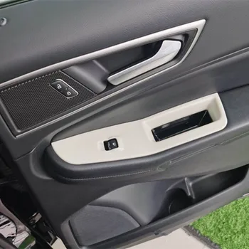Ogljikovih Vlaken ABS Okno Avtomobila Dvigalo Gumb Plošča Pokrov Trim Fit Za Ford Edge 2020