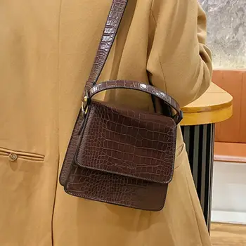 Krokodil vzorec Majhen Tote vrečko 2020 Moda Novo Kakovost PU Usnja Ženske Oblikovalec Torbico Vintage Ramenski Messenger Bag