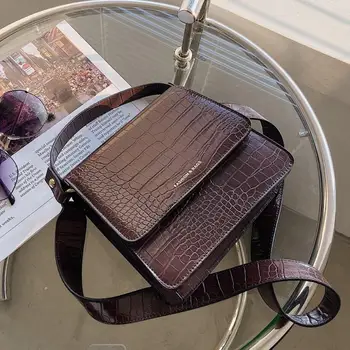 Krokodil vzorec Majhen Tote vrečko 2020 Moda Novo Kakovost PU Usnja Ženske Oblikovalec Torbico Vintage Ramenski Messenger Bag