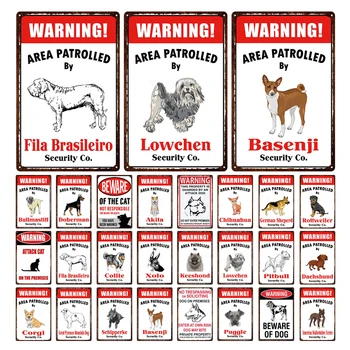 Prilagodljiv Nevarne Živali Napad Opozorilo Kovinsko Ploščo, Mačka In Pes Pet Shop Obesek Plaketo Železa Barvanje Kovinskih Tin Znak