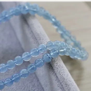 Ženske Zapestnica Naravnih Aquamarines 10 mm Okroglo Kroglice Elastična Kristalni Nakit Ni Stekla Brez Sintetičnih Res Barva Modra Kristal