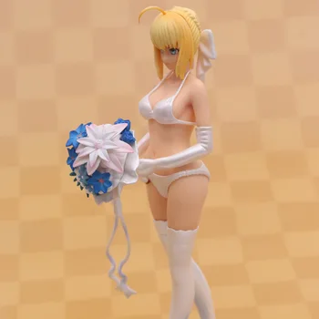 Usoda/stay night Saber Anime Slika Igrače Nero Poročno Obleko Bikini Seksi Dekle PVC Akcijska Figura, Igrače Zbiranje Model Lutka Darilo