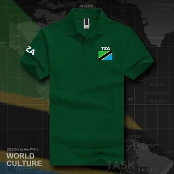 Tanzanija Tanzanian polo majice, moške, kratek rokav, bela blagovnih znamk, tiskani za državo 2017 bombaž narod ekipa zastavo nove TZA Svahili