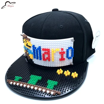 Moda Super Mario Mozaik Prilagodite vrnitev žoge DIY Marie opeke Robna po Meri za klobuk Hip Hop vrnitev žoge Klobuk Baseball Skp