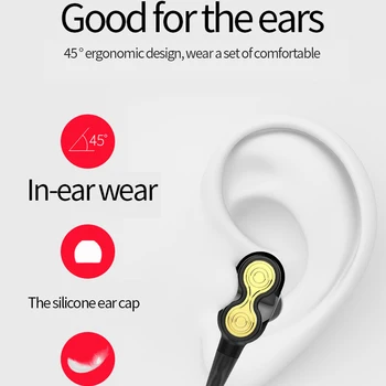 Žične Slušalke Visoko Bas, Dvojni Pogon Stereo in-Ear Slušalke Z Mikrofonom Računalnik Čepkov Za iPhone, Samsung Mobilni Telefon