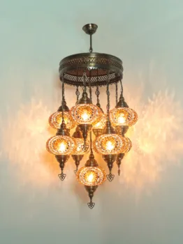 Neverjetno turški mozaik lestenec,dekorativni letnik stropne svetilke,obesek turški lučka