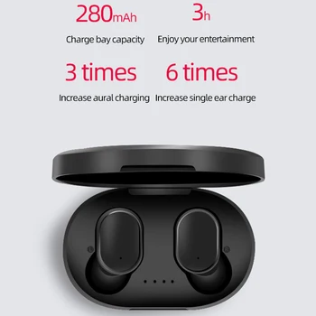 TWS Bluetooth 5.0 Slušalke A6S Brezžične Slušalke Čepkov šumov Z Slušalke Primeru Za iPhone Huawei Samsung