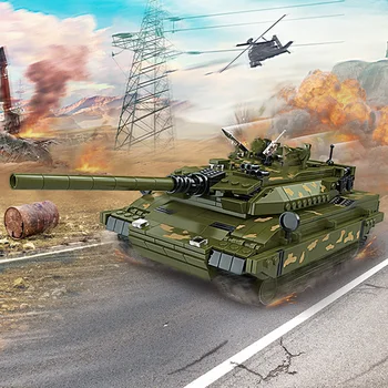 Vojaške serije po drugi svetovni VOJNI nemška Leopard 2 glavni bojni tank Soldier orožje DIY Model Stavbe, Bloki, Opeke, Igrače, Darila