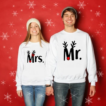 Vesel Božič Mož & Žena Puloverju Lep Pari Hoodies X-Mas Dar, Gospod in Gospa Nekaj Božič Majica