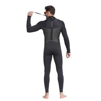 Moške 5mm/Črna / Siva Obleka za Potapljanje, Surfanje Fullsuit Jumpsuit Wetsuits Neoprenske Mokro Obleko Moških v 5 milimetrov