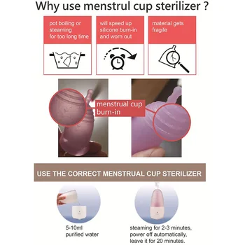 Električni Menstrualne Skodelice Parni Sterilizator Fizično Protibakterijsko Zdravstvenega Varstva Menstrualne Skodelice Sterilizator Hitro Dezinfekcijo Stroj