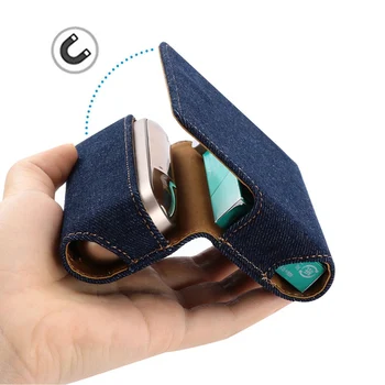 2 V 1 Jeans Tkanine PU Usnje Primeru Zaščitni ovitek torbica E Cigareta Skladiščenje Vrečka Za IQOS 3.0