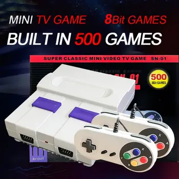1Set Super Mini 8 bit Igra Konzola Mini TV Retro Prenosne Igralne Igralec Blazinice AV Izhod Vgrajen 500 Classic Video Igre