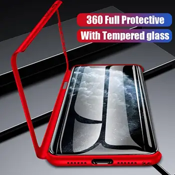 360° Popolno Zaščito Telefon Primeru Hrbtni Pokrovček + Kaljeno Steklo Flim za Xiaomi Mi 10 Mi 10 Pro CC9e Mi 9T Pro A1 A2 A3 Mi 10 Lite
