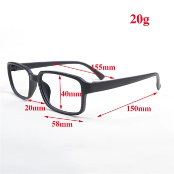 Vazrobe 155mm Prevelik Očala Okvir Moški TR90 Črna Očala za Moške Recept Kratkovidnost Branje Očala Pravokotnik Unisex