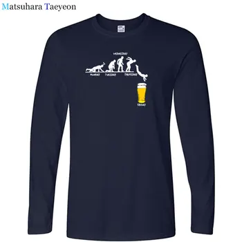 Teden Obrti Pivo Smešne Majice Jeseni Majica s kratkimi rokavi Moški Dolg Rokav T-shirt Bombaž Mans Tshirt Bombaž Priložnostne Pijan Pitje Alkohola