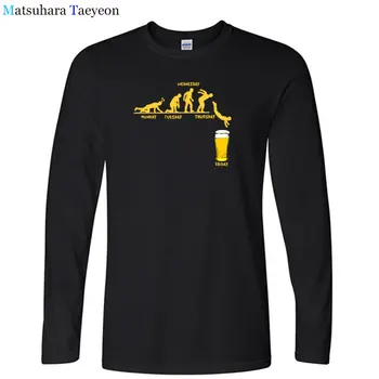 Teden Obrti Pivo Smešne Majice Jeseni Majica s kratkimi rokavi Moški Dolg Rokav T-shirt Bombaž Mans Tshirt Bombaž Priložnostne Pijan Pitje Alkohola
