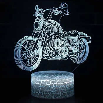 Retro motocikli temo 3D Lučka LED nočna lučka 7 Sprememba Barve Dotik Razpoloženje Lučka za Božično darilo Dropshippping