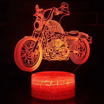 Retro motocikli temo 3D Lučka LED nočna lučka 7 Sprememba Barve Dotik Razpoloženje Lučka za Božično darilo Dropshippping