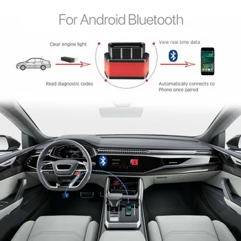 Bluetooth Avto OBD 2 II Kodo Bralnik Auto Diagnostika Skener za Android Avto Opremo NJ88