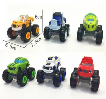 6pc Monstere Stroji Avto Igrače ruske Čudež Crusher Tovornjak Vozil Slika Blazed Igrače Za Otroke Darila Jopič Otrok Igrače