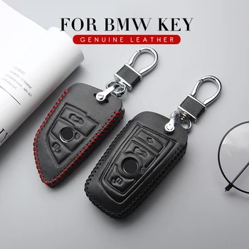 Usnje Avto Ključ Kritje velja Za BMW Serie 5 1 G30 F20 E90 F31 E60 F07 X5 F15 E70 G05 X6 F16 E71 X3 X4 X1 Key Ring Dodatki
