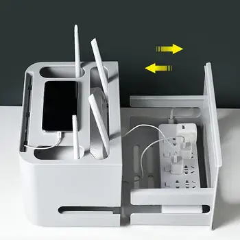 Plastični Wifi Usmerjevalnik Škatla za Shranjevanje Plug-v Odbor Napajalni Kabel Končna Polje Gospodinjski Vtič v Vtičnico za Polnilnik Skrito Polje