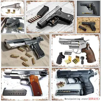 S Pištolo 101 Desert Eagle Gun Metal Tin Prijavite Plakat Plaketo Bar Pub Club Caffe Dom Ploščo Za Wall Decor Art 20x30 cm