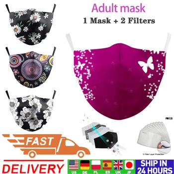 Filter PM 2.5 Stroj Cvet Latica Tiskanja Usta Masko za Obraz Maska Azteški Zajema Tiskane Odrasle Maske, Zaščitna Prah Tkanine za Odrasle Maske