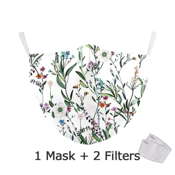 Filter PM 2.5 Stroj Cvet Latica Tiskanja Usta Masko za Obraz Maska Azteški Zajema Tiskane Odrasle Maske, Zaščitna Prah Tkanine za Odrasle Maske