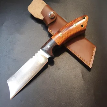 Japonski rdeči leseni ročaj na prostem taktiko naravnost nož reševanje potapljaški nož prostem lovski nož distribucijo usnja kritju