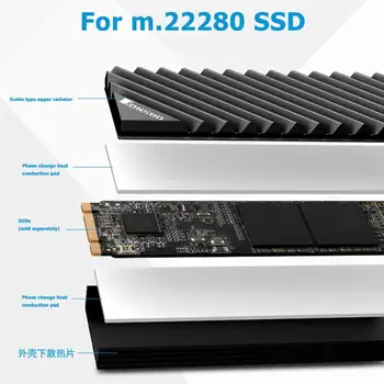 M. 2 2280 SSD Trdi Disk Aluminij Zlitine Odvajanje Toplote Fin hladilnega telesa Drenažo Pasivno Hlajenje s Toplotno Tipke za Namizni RAČUNALNIK