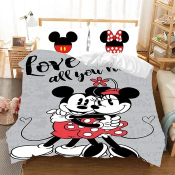 Disney Minnie Posteljnina Mickey Mouse Niz Posteljo Določa Otrok Tolažnik Rjuhe Kritje Blazino Primerih Darila za Spalnice Doma Dekor