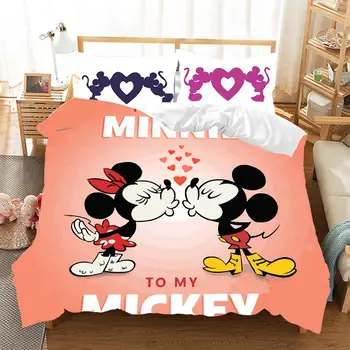 Disney Minnie Posteljnina Mickey Mouse Niz Posteljo Določa Otrok Tolažnik Rjuhe Kritje Blazino Primerih Darila za Spalnice Doma Dekor