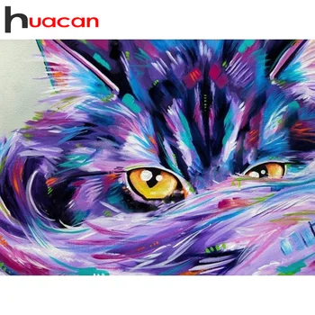 Huacan Diamond Slikarstvo Določa Mačka Navzkrižno Šiv Vezenje Živali Pisane Ročno Izdelan Darilni Doma Dekoracijo
