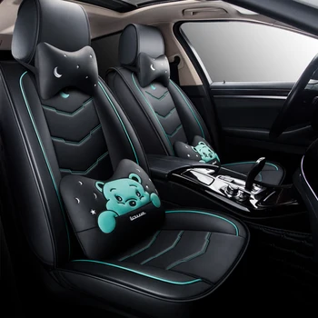 Polna Pokritost Eko-usnja auto sedeži pokriva PU Usnja, usnjenih Avtomobilskih Sedežnih prevlek za Clio renault logan sandero fluence megane