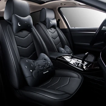 Polna Pokritost Eko-usnja auto sedeži pokriva PU Usnja, usnjenih Avtomobilskih Sedežnih prevlek za Clio renault logan sandero fluence megane