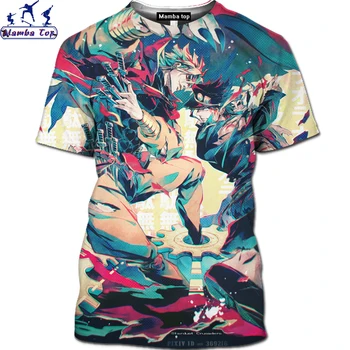 Mamba Vrh 3D Poletje Kratka Sleeved Anime JoJo ' s Bizarre Adventure T-Majice Boj moška T-Shirt Risanka Lepote Živali, Pes Majica