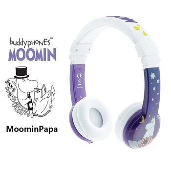BuddyPhones ONANOFF MOOMIN Slušalke Otroci Varno Zvezek za Omejevanje Žične Slušalke Risanka Srčkan Otrok Slušalke Z Mikrofonom
