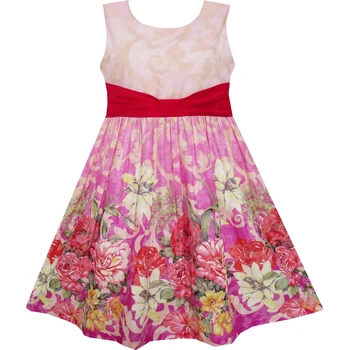 Dekleta Obleko Tank Rose Garden Cvet Bombaža Vijolično 2020 Poletje Princesa Poročno Zabavo, Obleke, Otroci, Oblačila Pageant Sundress