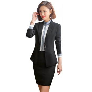 Visoke kakovosti profesionalni ženske obleke, hlače Novo obleko slim velikosti bel blazer Priložnostne visoko pasu krilo obleko visoke kakovosti
