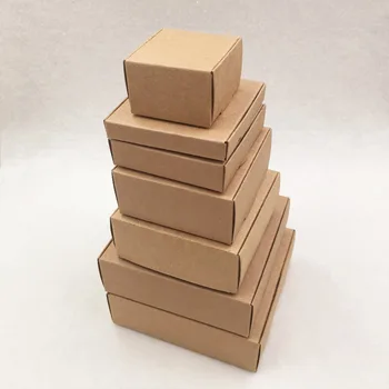 20Pcs/Veliko Različnih Velikosti Rjave Kraft Papir, Škatle, Ročno izdelana Mila Škatle Darilni Embalaži Škatle Prilagodljivi Vzorci