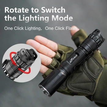 Foxhawk Prenosni Tac LED Svetilka, Močan Svetlo EOS Svetilka hiter dostop taktično rep stikalo, Nepremočljiva, 5 Načini