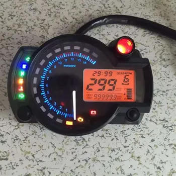Nastavljiv LCD-Digitalni Univerzalni merilnik vrtljajev 2 Barva Ozadja motorno kolo merilnik Hitrosti, Števec kilometrov MAX 299KM/H